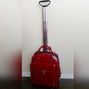 McKlen Rolling Leather Briefcase Bag Like New